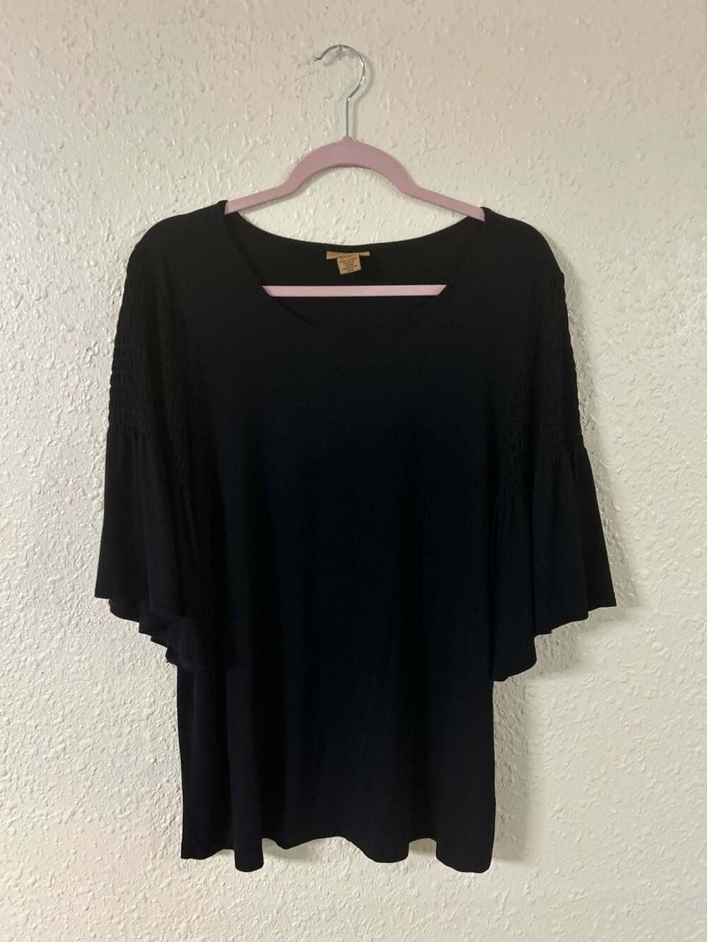 Wrangler Smocked Bell Sleeve Top XL/XG/TG Black